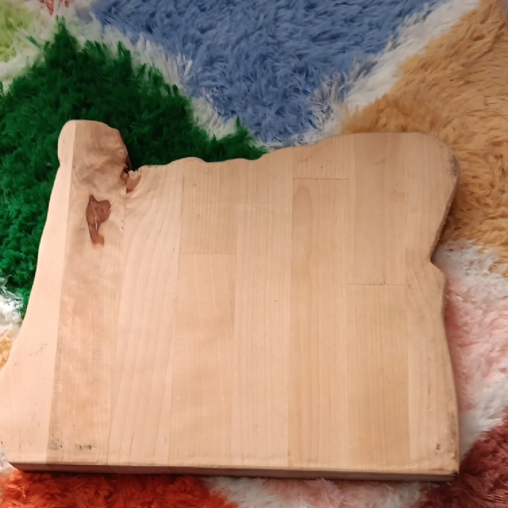 Butcher Block Cutting Board in the Shape of the State of Oregon